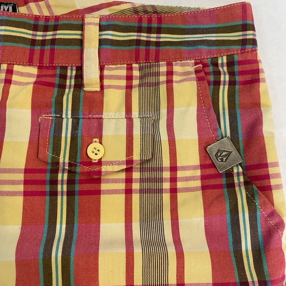 Volcom yellow and pink long shorts size 7 - Picture 2 of 4
